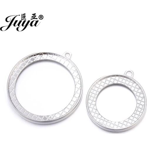 JUYA 5pcs/lot 30/40mm Round Double Sided Cabochon Base Setting For Women Pendant Necklace Jewelry DIY Making Findings Wholesale