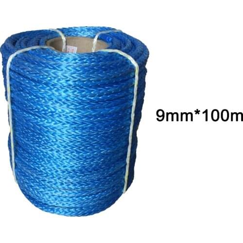 Free Shipping 9mm 100m UHMWPE Synthetic Rope Winch Line