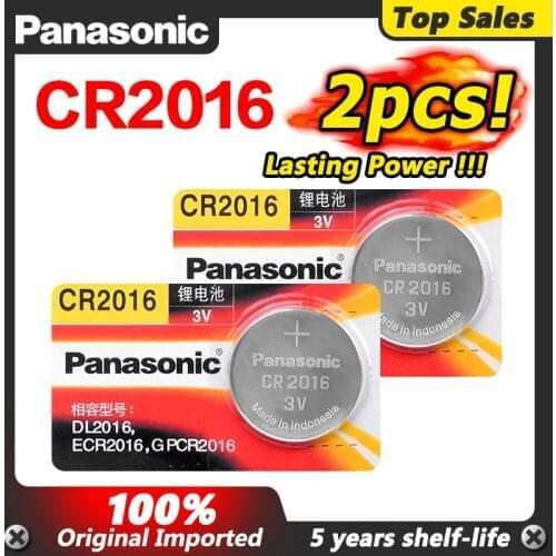 Panasonic Top Quality Lithium Battery 2PCS/LOT 3V cr2016 cr 2016 DL2016 ECR2016 Button Battery Watch Coin Batteries For Toys