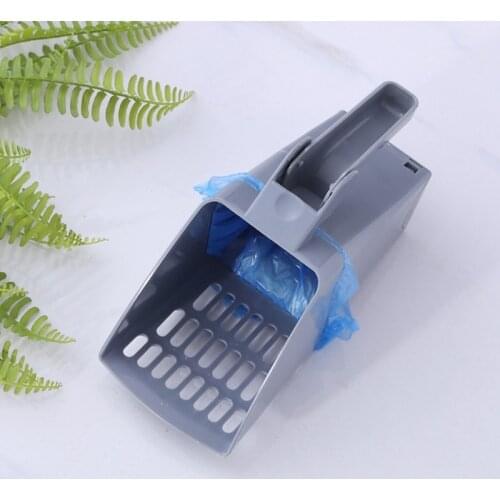 Cat Litter Shovel with Built-in Bag Holder Cat Toilet Matching Plastic Cleaning