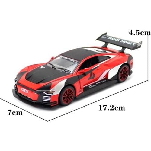 1/32 BBA Alloy Diecast Car Model Toy E-TRON VISION GT Vehicles 4 Doors Opened With Light And Pull Back Childrens Toy Kids Gifts