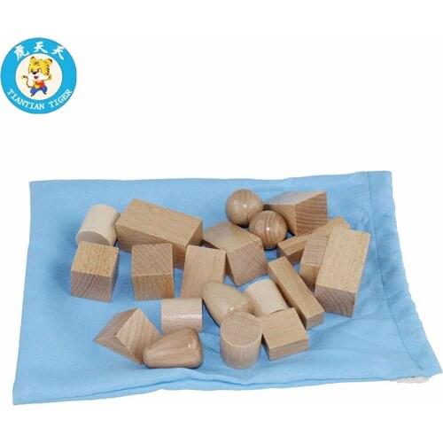 Montessori Baby Toys Early Education Preschool Training 9 Pairs Of Geometry Shapes Mystery Bag