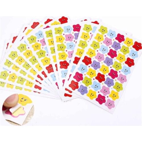 Cartoon Smile Face Stickers Decal School Cute Children Teacher Reward Sticker Label DIY Scrapbook Sticker Daily Gifts