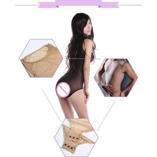 New Hot sexy underwears Women & Men Ultra-thin Seamless One-piece Jumpsuit Lady Male silky shaping Bodysuits With Crotch Button