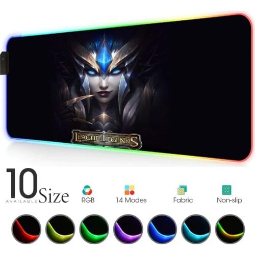 Persona League of legends RGB Mouse Pad Black Gamer Accessories Large LED MousePad XXL Gaming Desk PC Desk Play Mat with Backlit