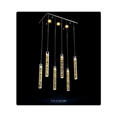 Regal Modern Chandelier Led Restaurant Lamp Bubble Column Crystal Lamp Lighting Lamp Personality Bar Dining Room luminaria