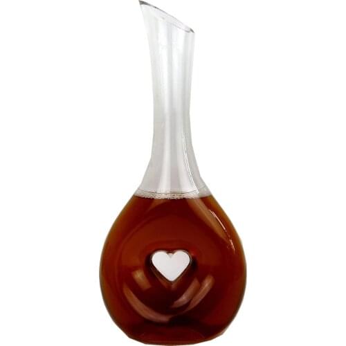 Hand-made lead-free crystal glass decanter heart wine decanter