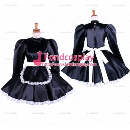 Lockable Sissy maid satin dress Uniform cosplay costume Tailor-made[G1621]