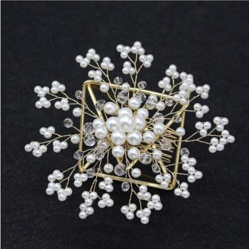 Bridal Pearl Hair Combs Ornaments Hairwear Wedding Hair Accessories Comb for Hair Women Girl Headpiece Headdress Decoration