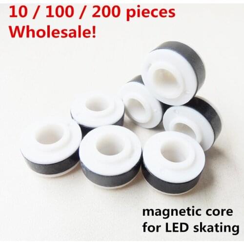 10 100 200 inline skates LED wheels magnetic core for flash shine ruedas tyre roller skating magnet cell spacer electricity