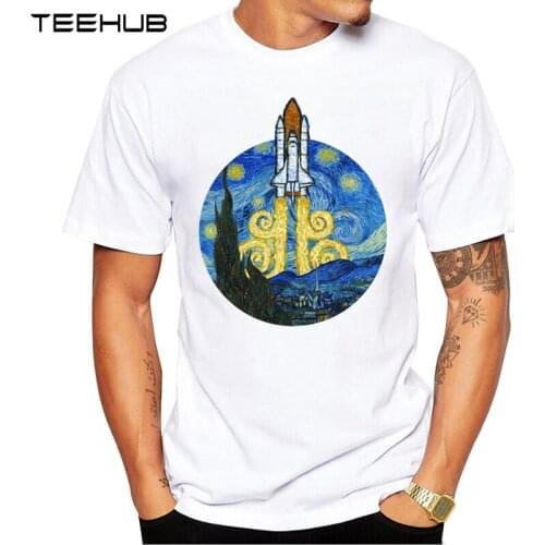 TEEHUB Mens New Fashion Starry Space Shuttle Design Short Sleeve T-Shirt Cool Tops Hipster Tee Shirts