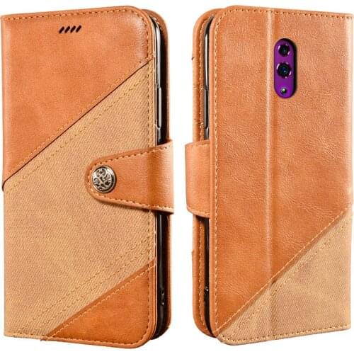 Vintage Phone Case Oppo Reno Case 6.4 inch Luxury Wallet Flip Magnetic Cover For Oppo Reno 4G CPH1917 Case Cross Color