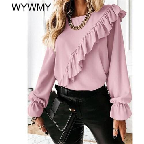Блузки с воланом WYWMY China At AliExpress