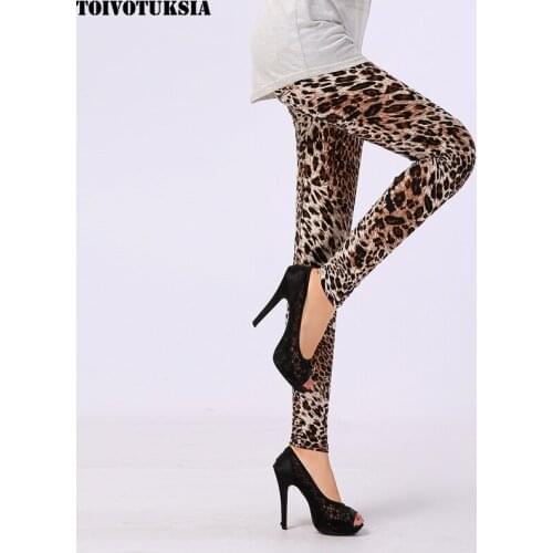 TOIVOTUKSIA Print Leggins Sexy Fashion Leopard Skin Brushed Spandex Women Leggings