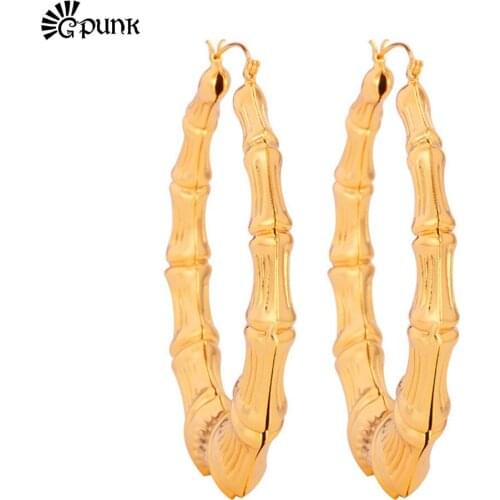 Women Hoop Earrings Big Circle Punk Rock Style yellow Gold/ color Classic Design Jewelry For Women Wholesale E664G