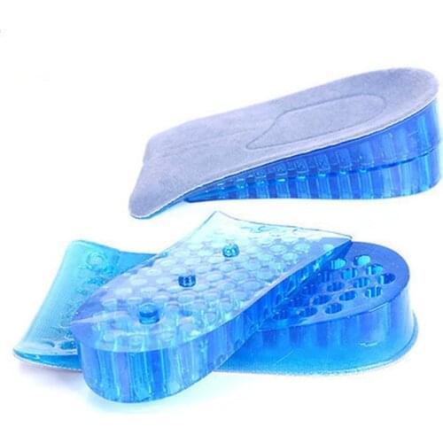1 Pair Fashion Hot Selling Durable Comfy Unisex Women Men Silicone Gel Lift Height Increase Shoe Insoles Heel Insert Pad