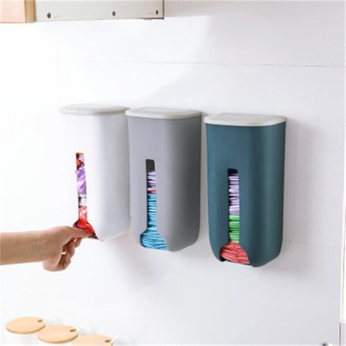 1Pc Plastic Garbag Bag Holder Stand Rubbish Trash Bag Basket Wall Mounted Hanging Storage Box Organizer Rack Kitchen Accessories