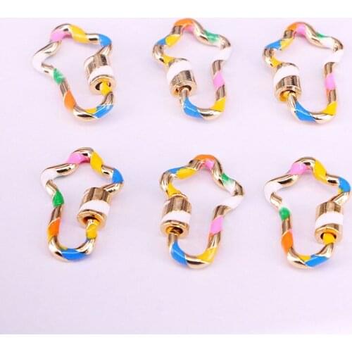 10PCS, Cross Screw Clasps Lock Carabiner Copper Connector Clasps For Jewelry Making Fittings