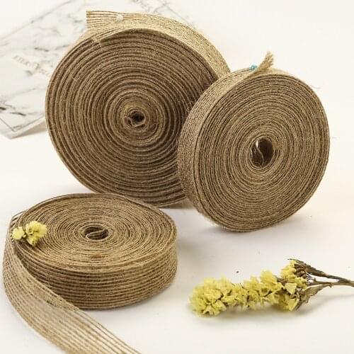 100m Natural Jute Hemp Rope Weaving Webbing Handmade DIY Jewelry Ornament Ribbon Burlap Strip Accessories Bouquet Decoration