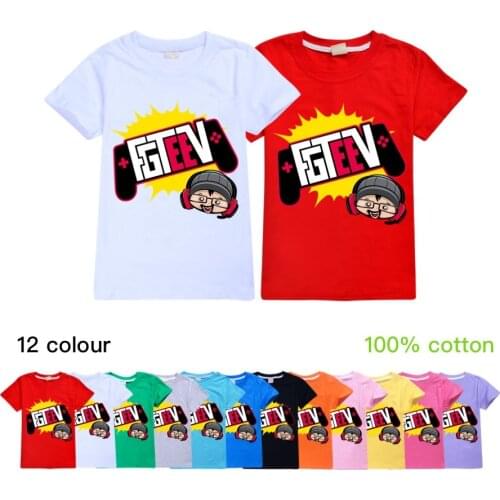 2020 Girls Tops Baby Boy Clothes Cotton FGTEEV Summer Kids Christmas Shirt Toddler Tshirt Teenaage Kids Costume 4 6 8 10 14 Year