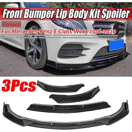 3PCS W213 Bumper Lip Car Front Bumper Lip Body Kit Spoiler Cover Guard Protector For Mercedes For Benz E-Class W213 2016-2020