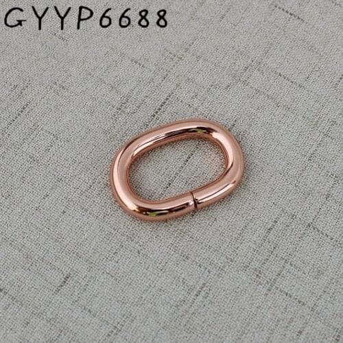 30-100pcs 25mm Rose gold Non-welded Oval Ring Alloy Strapping Webbing Pets Collar Backpack Bag Parts Accessories