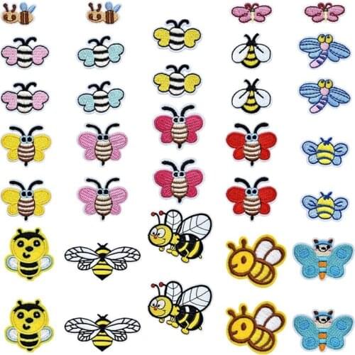 34Pcs Insect Patches Bee Iron On/Sew on Patches Embroidery Applique Patches for T-Shirt Shoes Bags Repair DIY Decoration