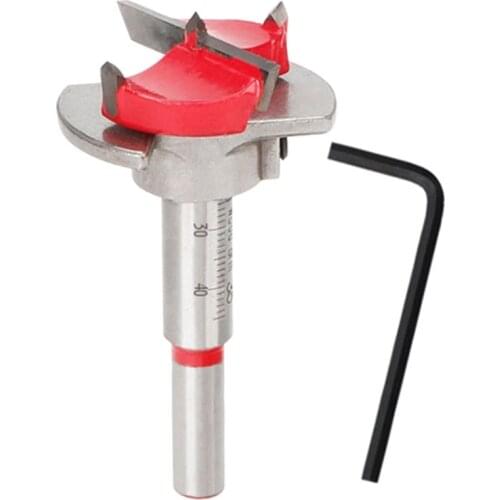 35mm Forstner Auger Drill Bit Wooden Cutter Hex Wrench Woodworking Hole Opener Saw Woodwork Core Milling Cutter Hinge Hand Tools