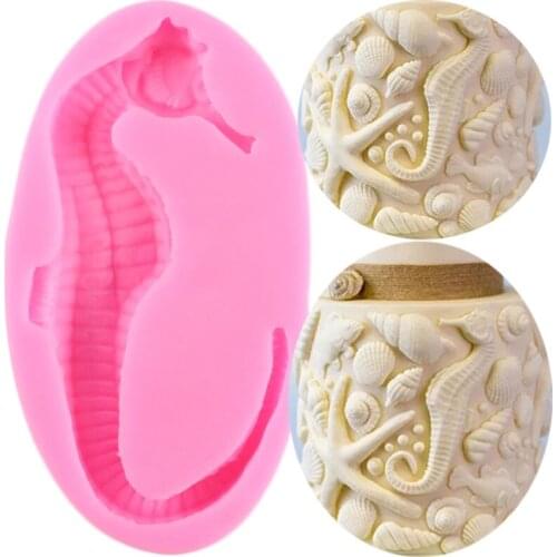 3D Hippocampus Sea Horse Silicone Mold Fondant Cupcake Topper Cake Decorating Tools Chocolate Gumpaste Polymer Clay Candy Moulds