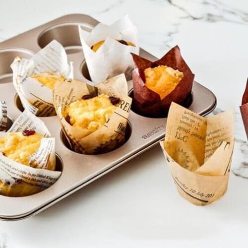 50Pcs Tulip Muffin Cupcake Paper Cups Oilproof Cupcake Liner Baking Muffin Box Cup Case Cake Decorating Tool Muffin Wrap Cases