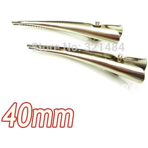 500pcs 40mm Dull Silver Plated Metal Hair Jewelry Beak nose Alligator Clips DIY Findings Accessories