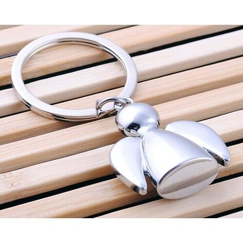 500pcs/lot Lovely angel keychain men women key holder chain ring car chaveiros llaveros bag pendant Charm wedding Gifts