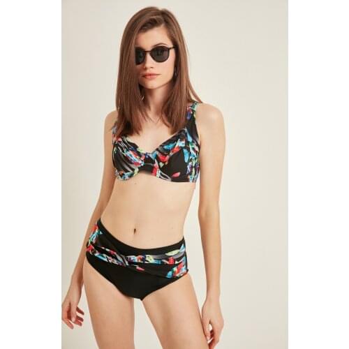 C & City Women 'S Underwire Rallying High Waist Bikini Suit 2990-2 Black