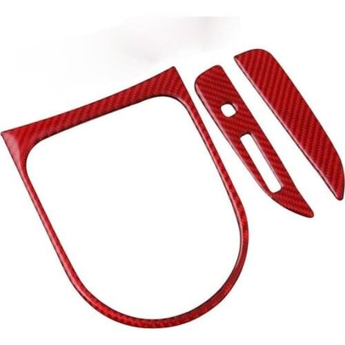 Charminghorse Real Carbon Fiber Center Console Gears Shift Frame Cover Trim Stickers for Ford Mustang 2015 - 2019 Accessories