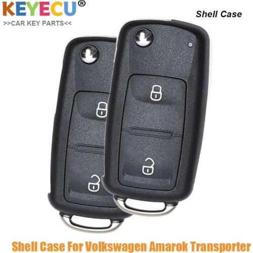 KEYECU 2pcs for Volkswagen Amarok Transporter Remote Key Shell Case for 7E0837202AD 5K0837202AD 5K0837220H 5K0837220Q