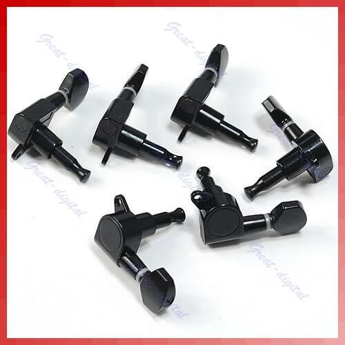 Black Inline Guitar String Tuning Pegs Tuners Machine Head 6L Left Dropshipping