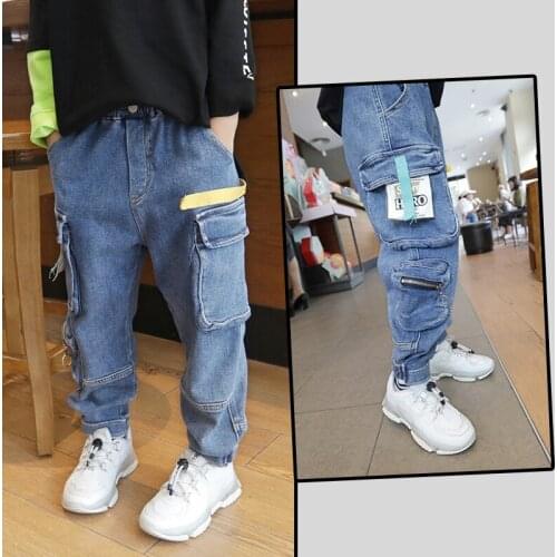 Kids Pants Girls Toddler Boys Jeans Thick Children Jeans for Boys Jeans Kids Boy Casual Denim Pants Toddler Kids Clothing 5-14Y