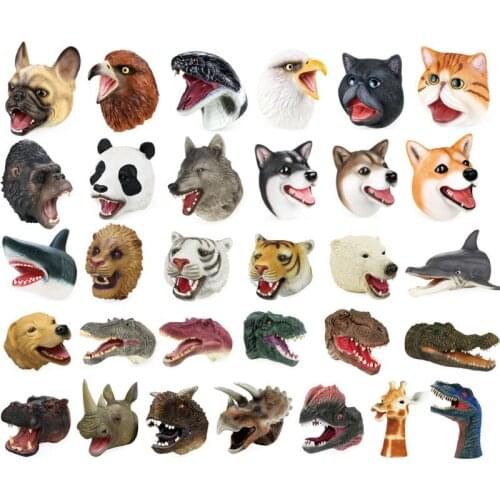 Dinosaur Hand Puppet Dinosaurs Gloves Toy Flexible Glue Jurassic Model T-Rex 3-6-Year-Old Childrens Toy Animal Head Kids gift