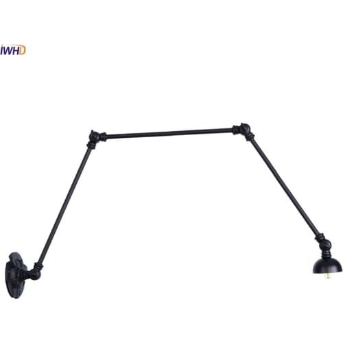 IWHD 3 Long Arm LED Wall Lights Fixtures Adjustable Swing Loft Industrial Vintage Wall Sconce Luminaire Retro Stair Light