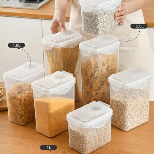 Kitchen Transparent Grain Storage Box Kitchen Organizer Fridge Storage Containers Household Items Sealed Tank Box
