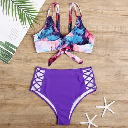 High Waist Bikini Swimwear Women Print Sexy Swimsuit Push Up Bikinis Bathing Suits Beach Wear