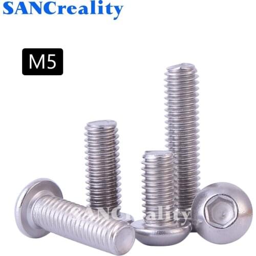 M5 304 Stainless Steel Round Head / Pan Head Hexagon Screw / Half Round Cup Screws / Mushroom Head Bolt