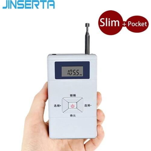 JINSERTA Mini FM Transmitter Personal Radio Station Stereo Audio Converter 70MHz-108MHz for Portable Receiver