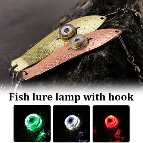 3 Colors Mini Fishing Lure Light Led Deep Drop Underwater Eye Shape Fishing Squid Fishing Bait Luminous Lure For Attracting Fish