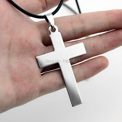 Fashion Stainless Steel CROSS pendant necklace for men womens jewelry gift mn590