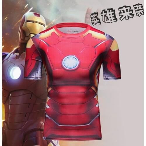 Compression Shirt Cosplay Tshirt Men Fitness Gym Workout Quick Dry Fit Short Sleeve Sport Tight Tee Tops Exercise Running Shirts