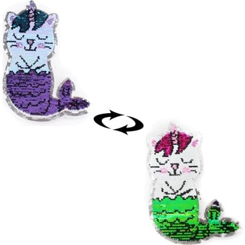 DIY Sequin Patches For Clothes Cartoon Large Big Stripes Lovely Decoration Stickers On Clothes With Paillettes Reversible Sequin