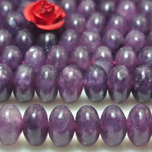 Natural Purple Lepidolite Smooth Rondelle Loose Beads Wholesale Gemstone Semi Precious Stone Bracelet Necklace Jewelry Making