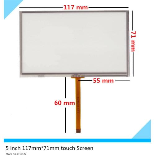 Skylarpu 2 pcs 5 inch 4 wire 117mm*71mm Resistive Touch Screen Digitizer for GPS navigator EJ050NA-01G touch Glass Free shipping