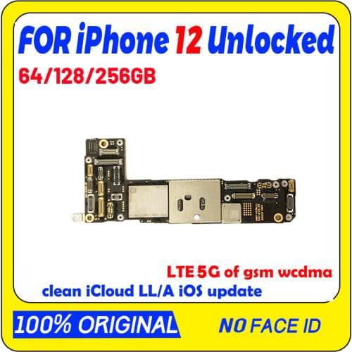 Original motherboard For iPhone 12 logic board with Face ID For iPhone 12 Motherboard with chips IOS Support LTE 5G Free iCloud